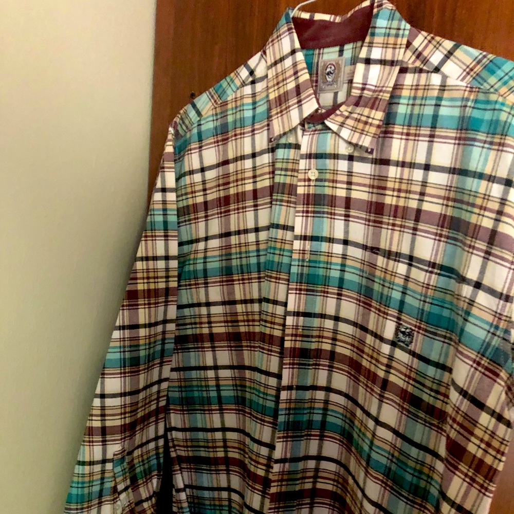 Men’s Long Sleeve Cinch Button Down Shirt size L